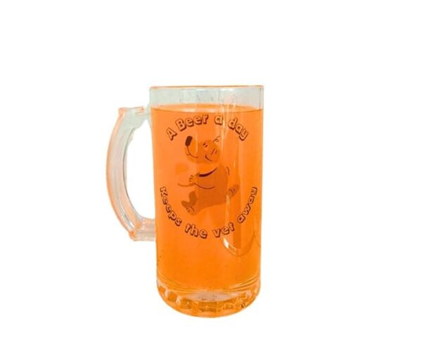 Transparent Beer Mugs | A beer a day keeps the vet away