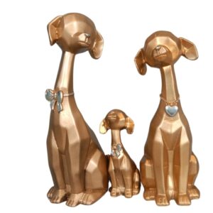 Set of 3 Cute Dog Statues